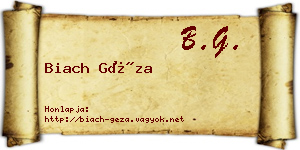Biach Géza névjegykártya