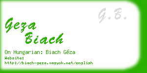 geza biach business card