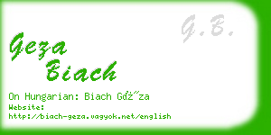 geza biach business card